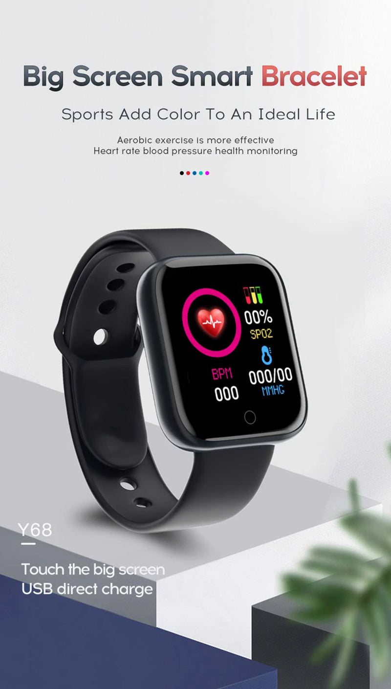 Relógio Inteligente Multifuncional Homens Mulheres Bluetooth Conectado Telefone Música Fitness Esportes Pulseira Monitor de Sono Y68 Smartwatch D20